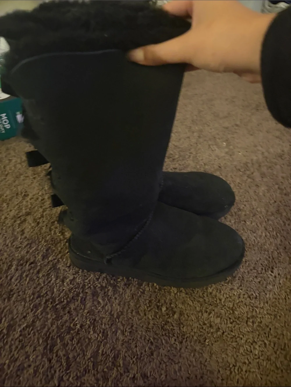UGG Black Suede Three Bailey Tall Boots